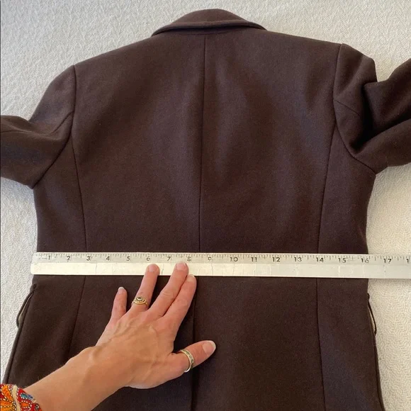 J. Crew Wool Chocolate Brown Blazer with Polka Dot Lining Vintage Classic - Picture 10 of 12